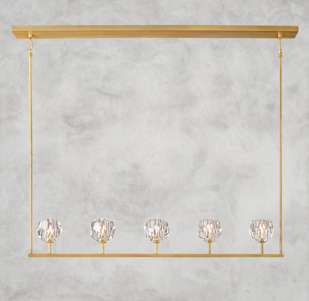 Boule De Cristal Clear Glass Linear Chandelier 48", 60"